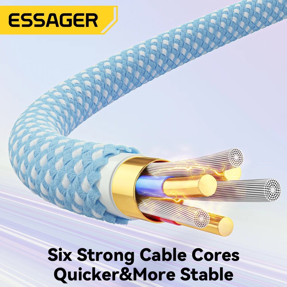 Essager USB Type - C 5A Fast Charging Cable - Mobile Charger - Essager - Lazymart - White:2m:EXCTT1 - WL02 - P - 740697725083 - Essager USB Type - C 5A Fast Charging Cable