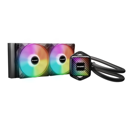 be quiet! Pure Loop 3 LX Liquid CPU Cooler, Universal Socket, 240mm Radiator, 2 x Light  Wings LX PWM High Speed, Stylish ARGB cooling block featuring 10 included lighting foils, 3-year manufacurer's warranty.
