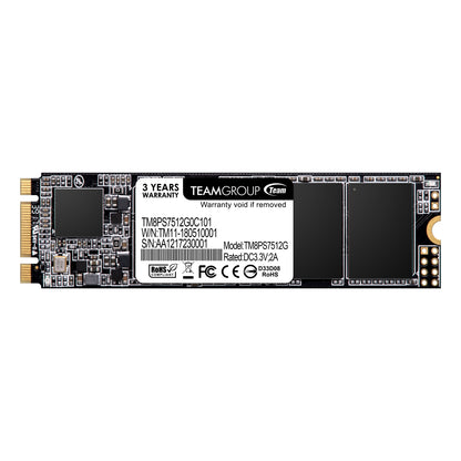 Team MS30 (TM8PS7512G0C101) 512GB, M.2 Sata Interface, PCIe Gen3, Read 550MB/s, Write 480MB/s, 3 Year Warranty