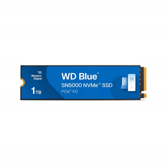 WD Blue SN5000 (WDS100T4B0E-00CNZ0) 1TB NVMe SSD, M.2 Interface, PCIe Gen4, 2280, Read 5150MB/s, Write 4900MB/s, 5 Year Warranty