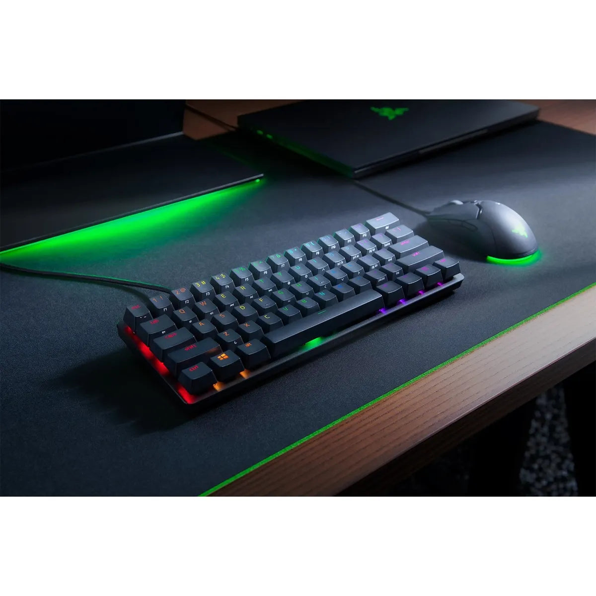 Razer Huntsman Mini Clicky Optical Switch Purple, 60%, USB, Opto-mechanical key switch, QWERTY, RGB LED, Black
