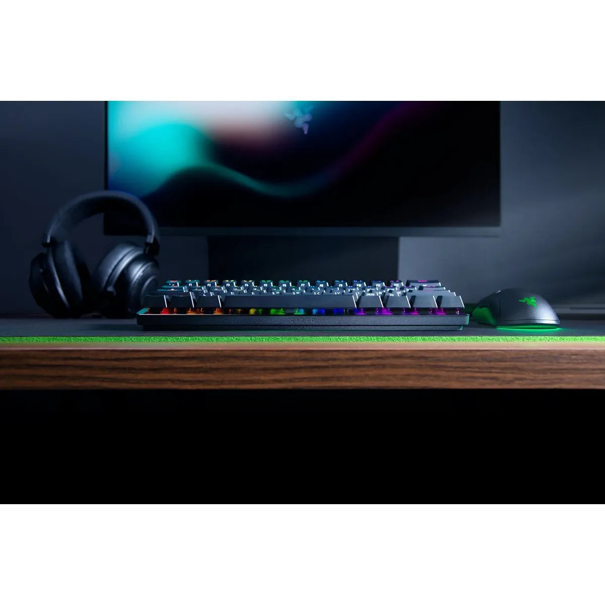 Razer Huntsman Mini Clicky Optical Switch Purple, 60%, USB, Opto-mechanical key switch, QWERTY, RGB LED, Black