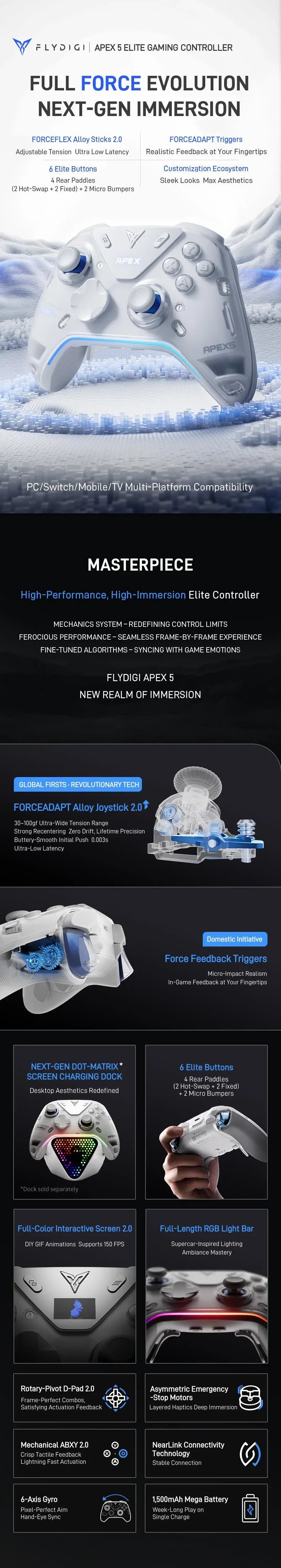 Flydigi Apex 5 Wireless Gaming Controller