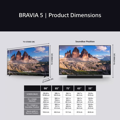 Sony K98XR55BP 98 inch 4K HDR Mini LED Smart Google TV 5-Year Warranty