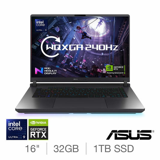 ASUS ROG Strix G16 Intel Core Ultra 9 32GB 1TB NVIDIA GF RTX 5070 Ti 16 Inch