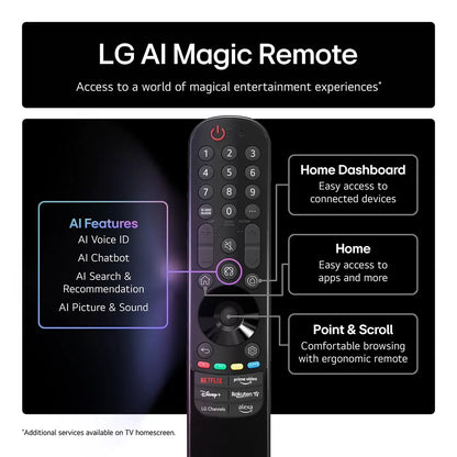 LG 83 Inch OLED 4K Ultra HD Smart TV, Dolby Vision, AI Processor, OLED83B56LA