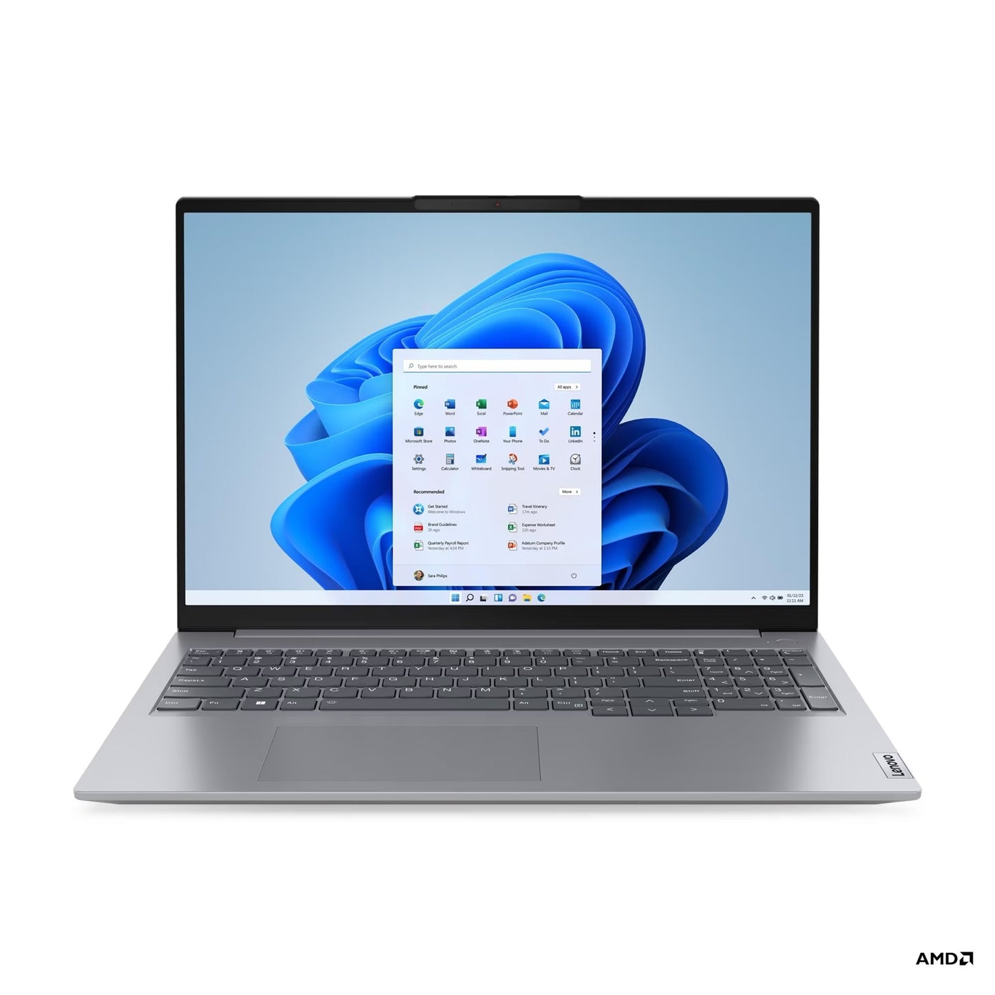 Lenovo ThinkBook 16 Laptop, 16 Inch WUXGA 1920x1200 IPS Screen, AMD Ryzen 3 7330U, 16GB RAM, 256GB SSD, AMD Radeon Graphics, Windows 11 Pro