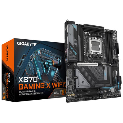 Gigabyte X870 GAMING X WIFI7 AMD AM5 Socket Motherboard, ATX, 4x DDR5 Slots, 3x M.2 Socket, Fitted I/O Shield, 2.5GbE LAN, Wi-Fi 7, 1x HDMI Port / 1x USB-C (USB4)