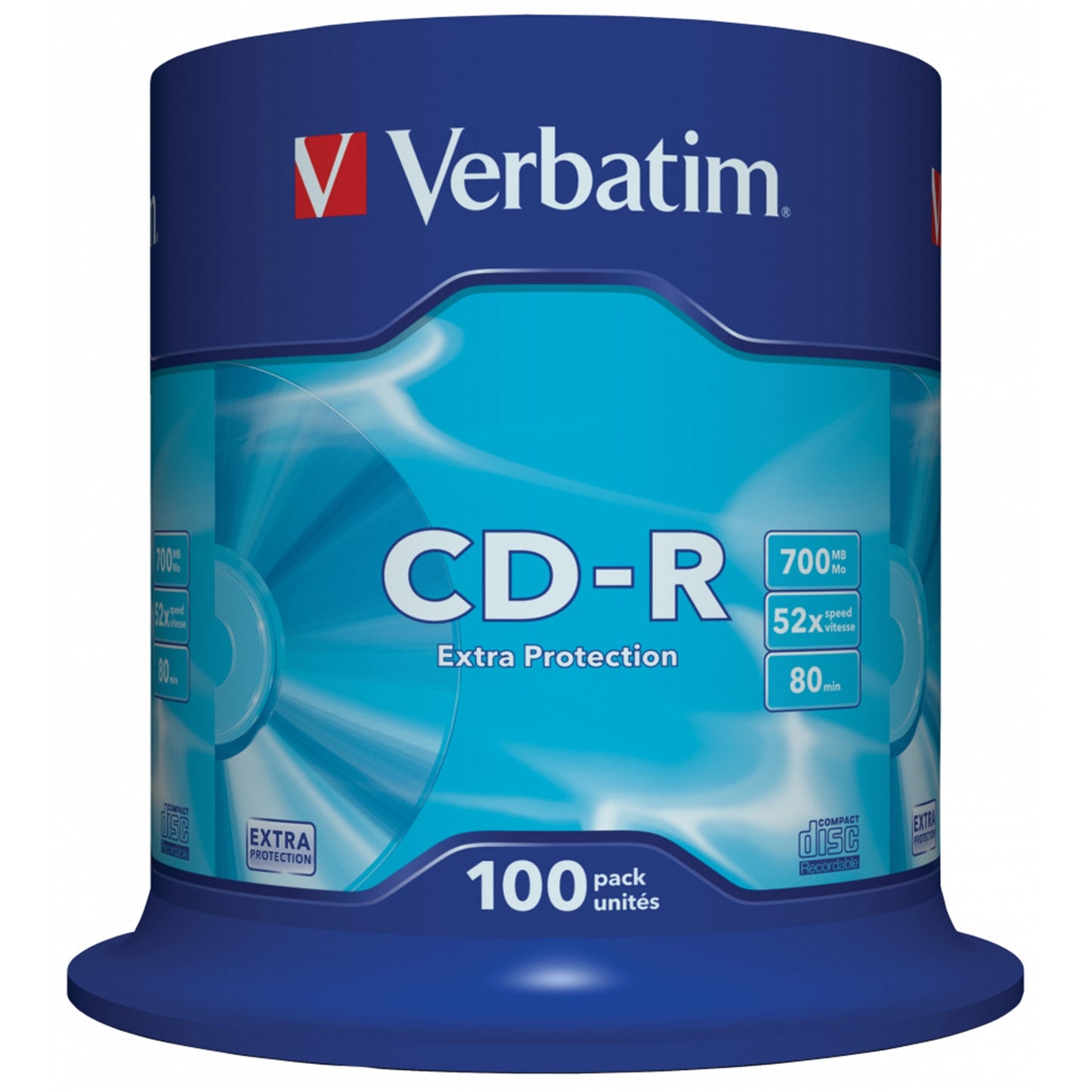 Verbatim (43411) CD-R 52X 700MB 100 Pack Spindle Datalife Plus