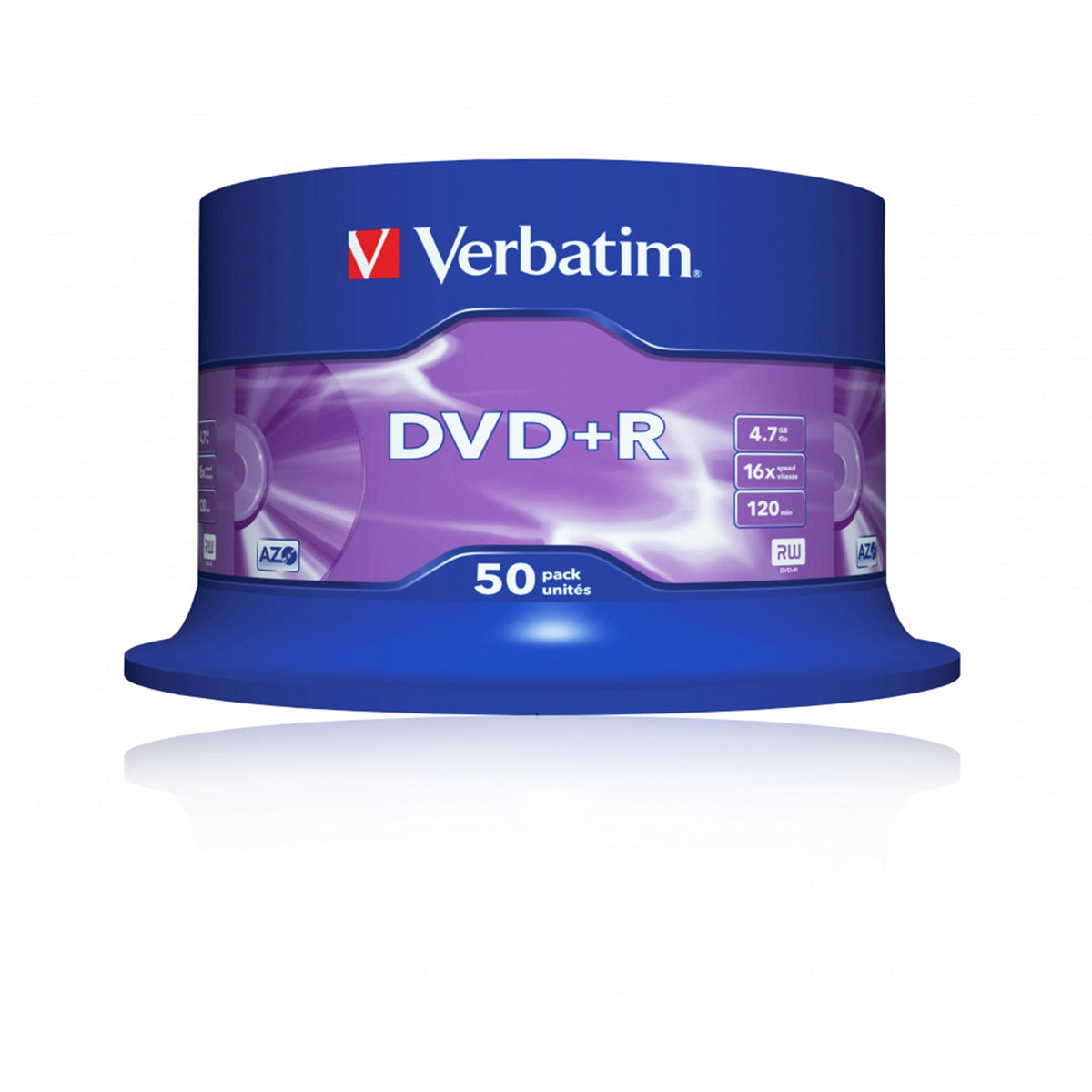 Verbatim (43550) DVD+R 16X 4.7GB 50 Pack Spindle Matt Silver