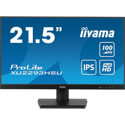 iiyama Prolite XU2293HSU-B6 22 inch IPS Monitor, Full HD, 1ms, HDMI, Display Port, 100Hz, Speakers, Black, Internal PSU, VESA