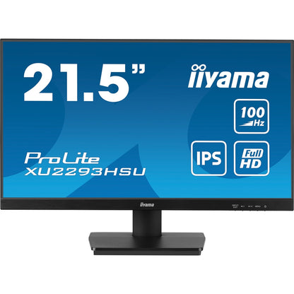 iiyama PROLITE XU2293HSU-B7 22 inch IPS Monitor, Full HD, 1ms, USB Hubx2, HDMI, DisplayPort, Freesync, 100Hz, Speakers, Black, ACR, Internal PSU, VESA