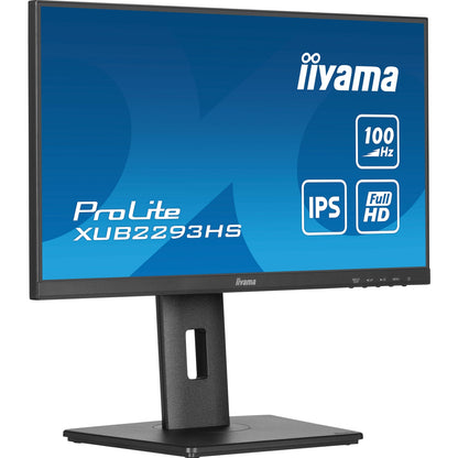 iiyama PROLITE XUB2293HS-B6 22 Inch IPS Monitor, FHD, 1ms, 100Hz, w/Speakers