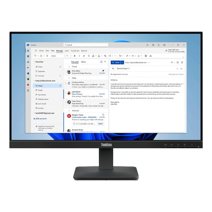 Lenovo ThinkVision S24-4e, Full HD (1920 x 1080), 100Hz, 4ms, 16:9, IPS, WLED Monitor, HDMI, VGA, Tilt Adjustable, 3 Year Warranty