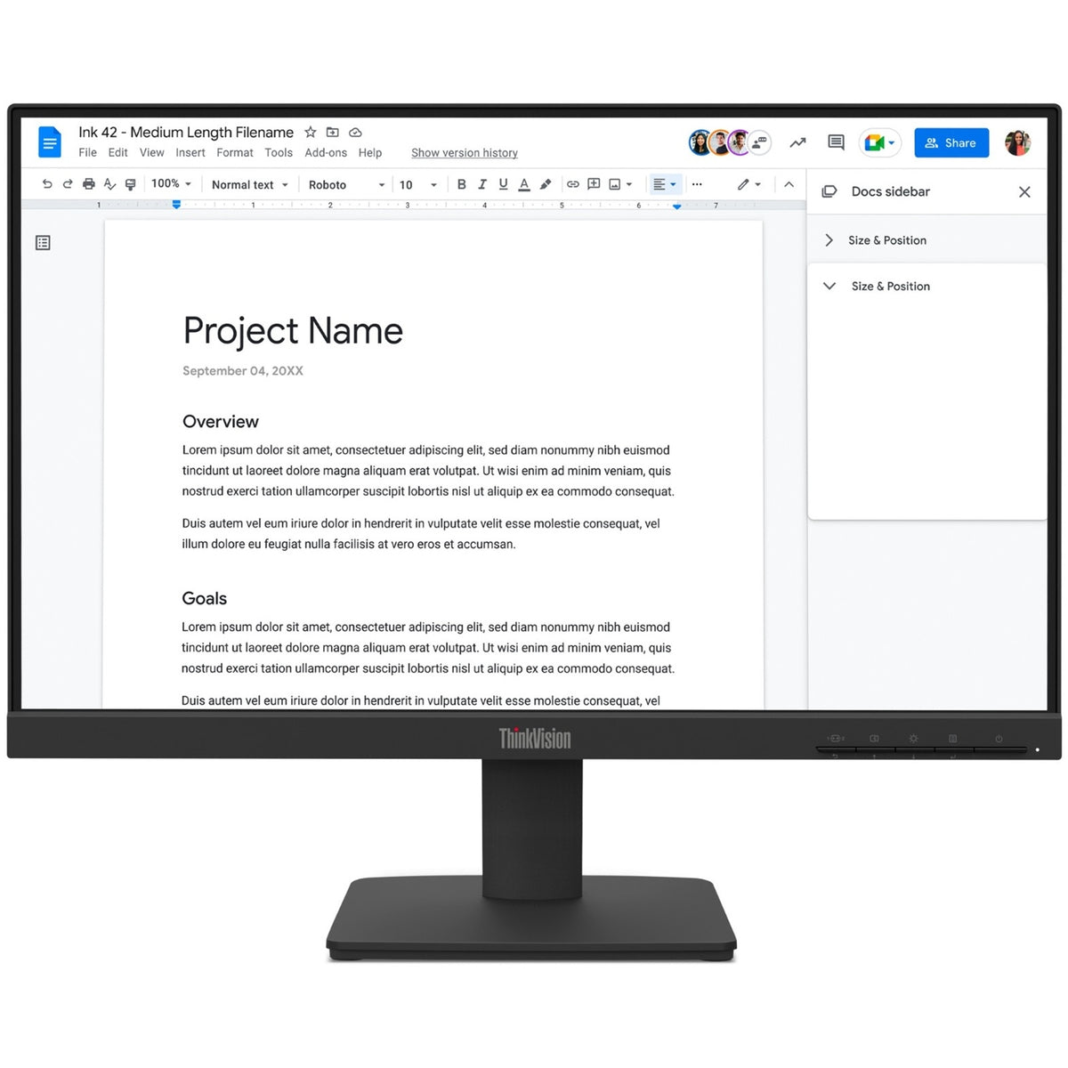 Lenovo ThinkVision S22-4e, Full HD (1920 x 1080), 100Hz, 4ms, 16:9, IPS, WLED Monitor, HDMI, VGA, Tilt Adjustable, 3 Year Warranty