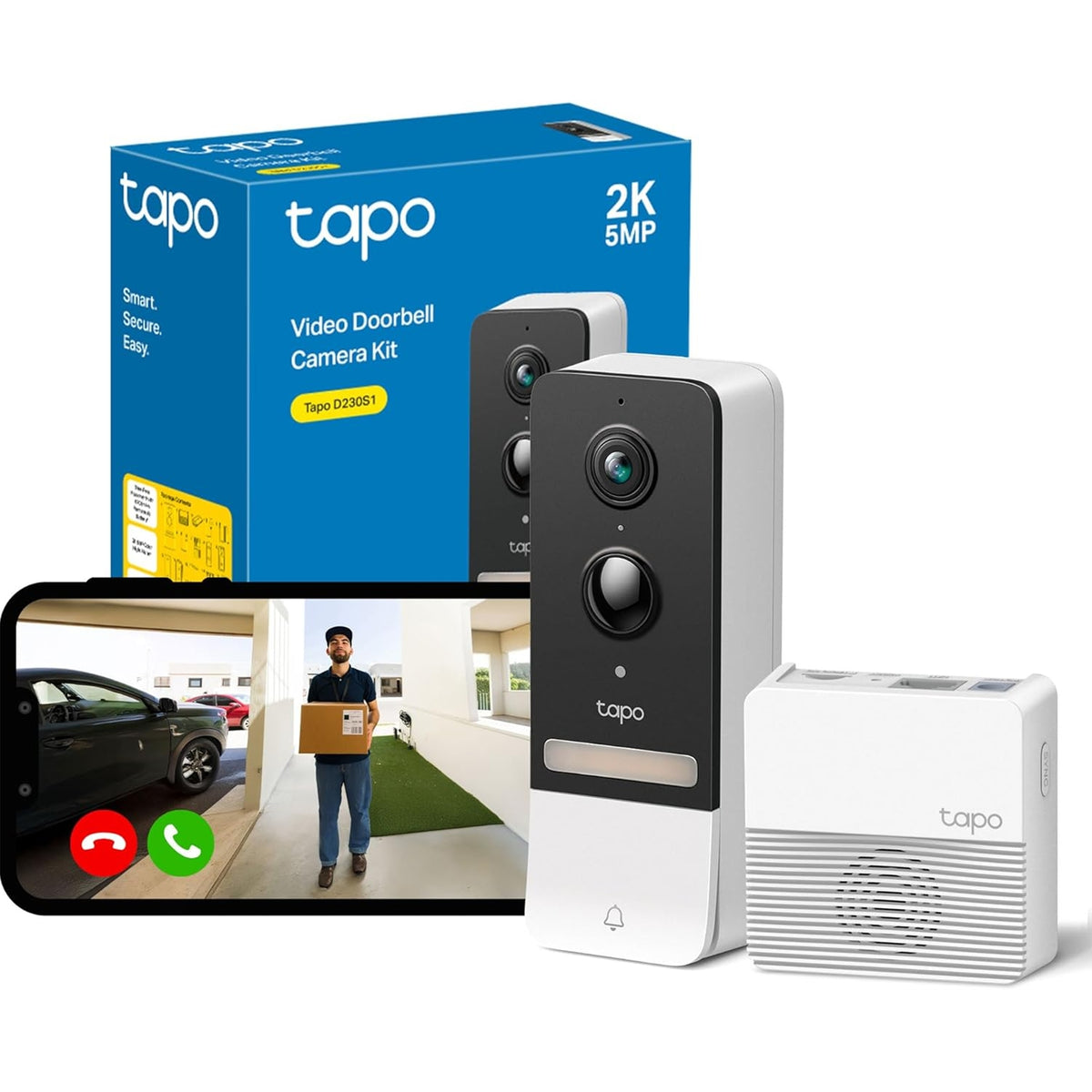 TP-Link Tapo D230S1 Smart Video Doorbell Camera Kit