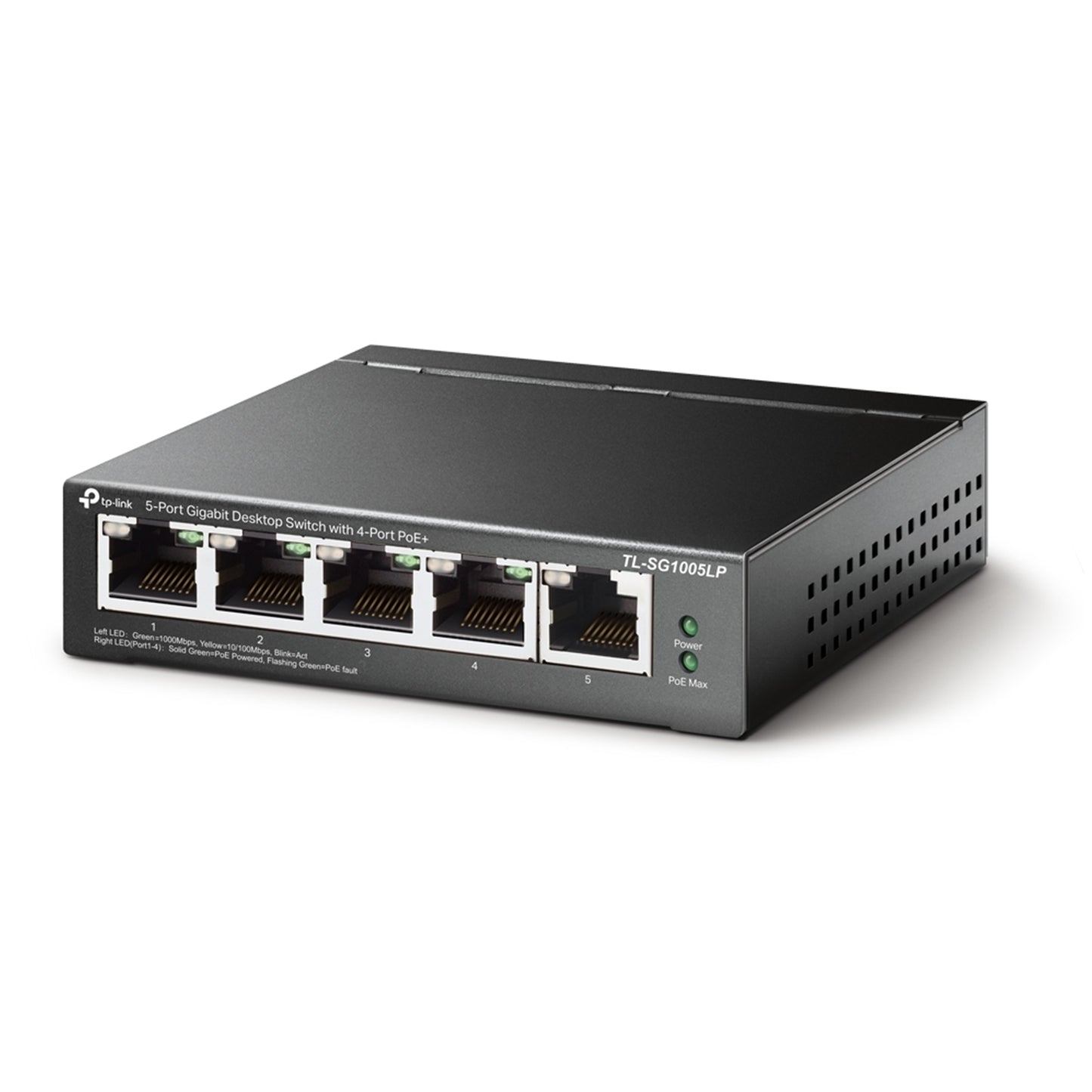 TP-Link TL-SG1005LP 5-Port Metal Gigabit Desktop PoE Switch w/ 4-Port PoE+ 40W