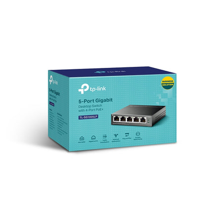 TP-Link TL-SG1005LP 5-Port Metal Gigabit Desktop PoE Switch w/ 4-Port PoE+ 40W