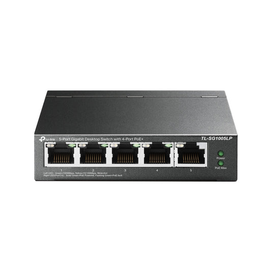 TP-Link TL-SG1005LP 5-Port Metal Gigabit Desktop PoE Switch w/ 4-Port PoE+ 40W
