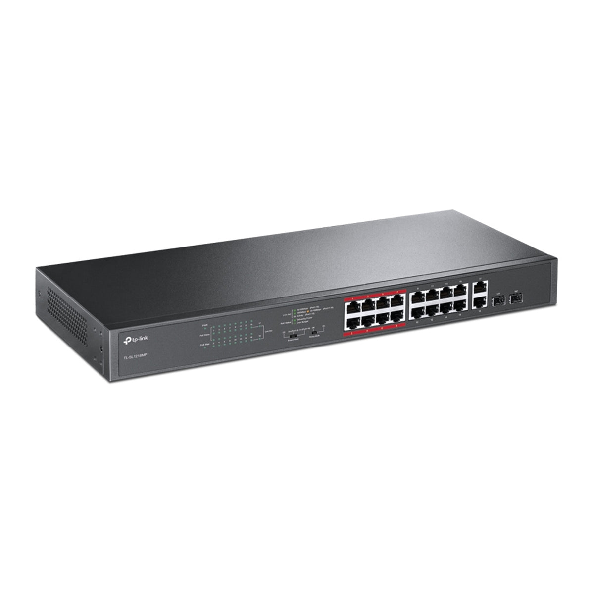 TP-Link TL-SL1218MP 16-Port Metal 10/100Mbps+2-Port Gigabit Unmanaged PoE Switch