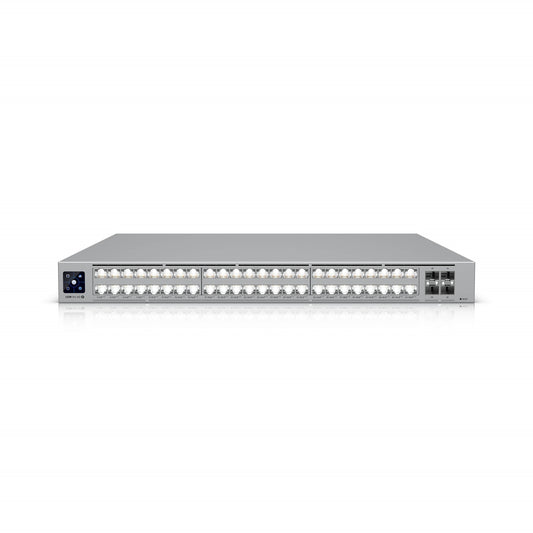 Ubiquiti (USW-Pro-XG-48) Professional-grade, 48-port Layer 3 Etherlighting switch with (32) 10 GbE, (16) 2.5 GbE, and (4) 25G SFP28 ports.