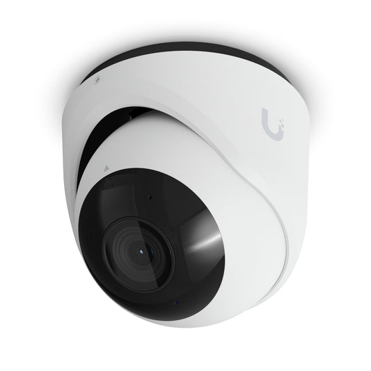 Ubiquiti UVC-G6-Turret-W All-weather, tamper-resistant 4K PoE camera with a 1/1.8 Inch 8MP image sensor, Multi-TOPS AI Engine, and 3-axis manual adjustment for flexible installation