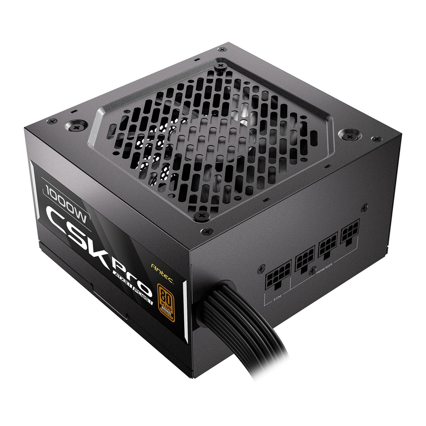 Antec CSK1000 PRO 1000W ATX 3.1 Power Supply - 80 PLUS Bronze, Semi-Modular, PCIe 5.1 Ready, 12V-2x6 Connector, Quiet 120mm Fan, UK Plug