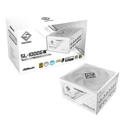 ASRock Steel Legend SL-1000G 1000W ATX Power Supply Unit, 80 Plus Gold Certified, 120mm Silent Cooling Fan, High Efficiency PSU