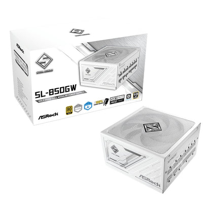 ASRock Steel Legend SL-850G 850W ATX Power Supply Unit, 80 Plus Gold Certified, 120mm Silent Cooling Fan, High Efficiency PSU