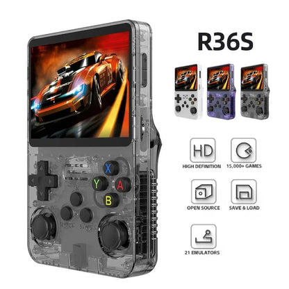 R36S Handheld Video Game Console with 15000 Retro Games Installed - Console - Lazymart - Lazymart - Purple 64GB - R36S Handheld Video Game Console with 15000 Retro Games Installed