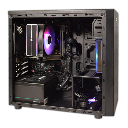 RGB Micro Tower - AMD Ryzen 3 4300G Quad Core 8 Thread 3.80GHz (4.00GHz Boost), 16GB DDR4 RAM, 1TB NVMe M.2, WiFi 6 + BT, 120mm RGB Air Cooler - Pre-Built PC