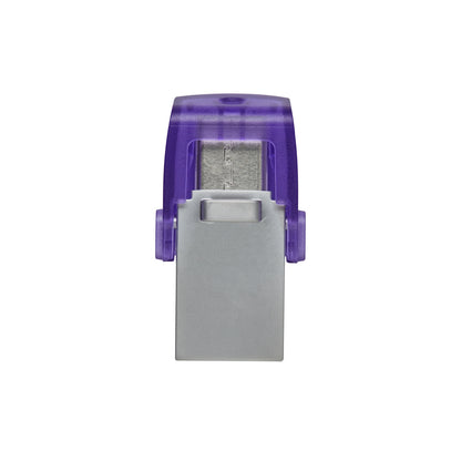 Kingston DataTraveler microDuo 3C 256GB OTG Dual USB-A to C Flash Drive, Purple