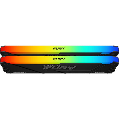 Kingston FURY Beast KF436C17BB2AK2/16 16GB (2x 8GB) DIMM System Memory, 3600MHz, DDR4, CL17, Black, RGB, Intel XMP