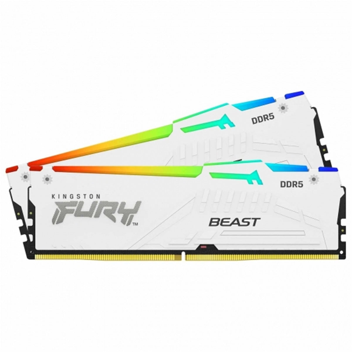 Kingston FURY Beast KF560C36BWE2AK2-32 32GB (2x 16GB) DIMM System Memory, 6000MHz, DDR5, CL36, White, RGB, Intel XMP, AMD EXPO
