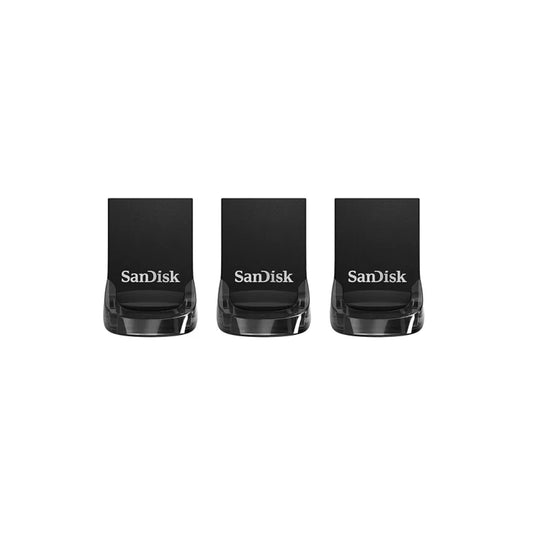 SanDisk Ultra Fit - USB flash drive - 32 GB - USB 3.1 - black (pack of 3)