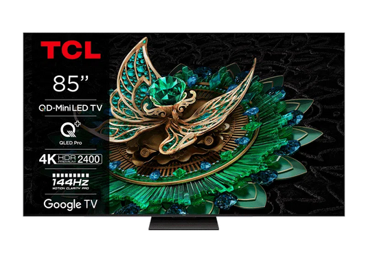 TCL 85 Inch 85Q9BK Mini LED TV 144Hz Quad Core Processor 5 Years Warranty